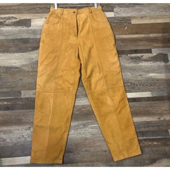 Vtg Leather Pants Women‎ 12 (S) High Waist Western 80s Retro Country Rodeo 90s - Picture 1 of 16